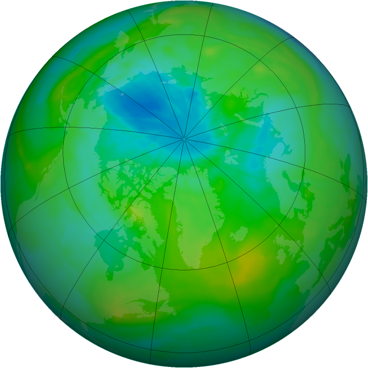 Arctic ozone map for 07 August 2014